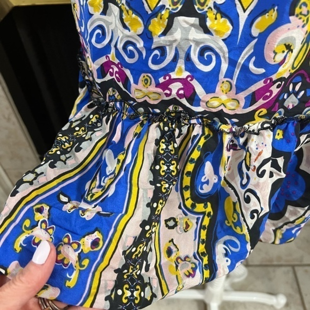 5/48 Saks 5th Avenue Off the Shoulder Mini Dress with Ornamental Designs - Picture 2 of 15